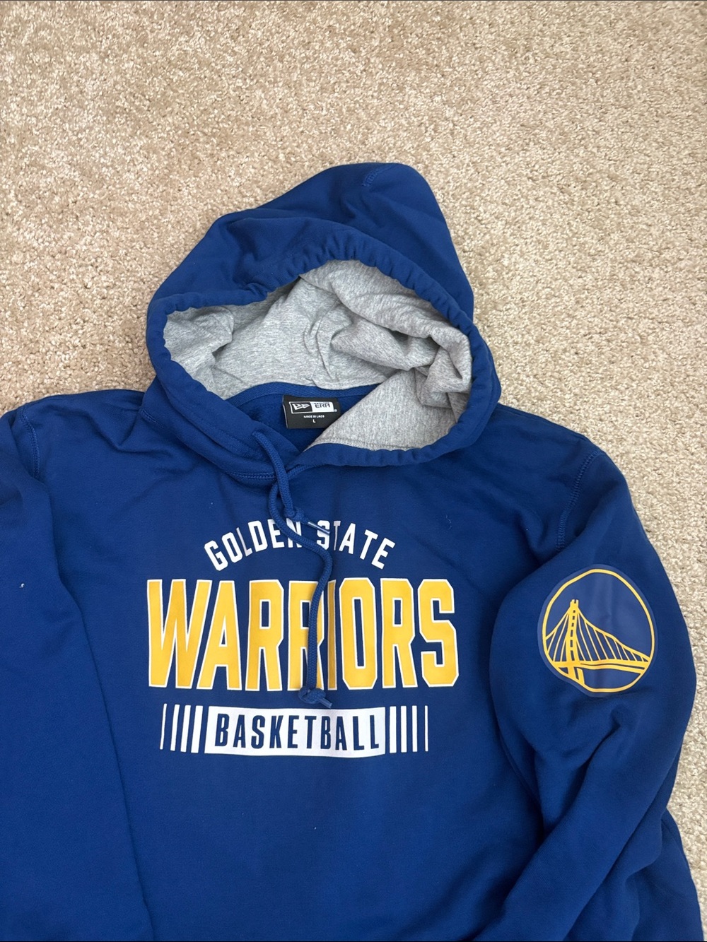New Era Golden State Warriors Blue & Yellow Hoodie